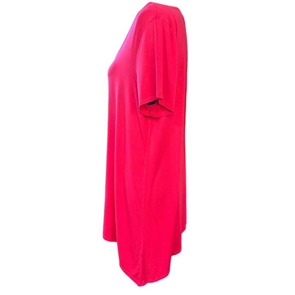 Terre Bleue Womens L Pink Strappy Lattice Neck Tunic Top Rayon Stretch Soft - Picture 3 of 6